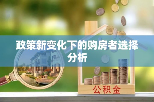 普洱政策新变化下的购房者选择分析