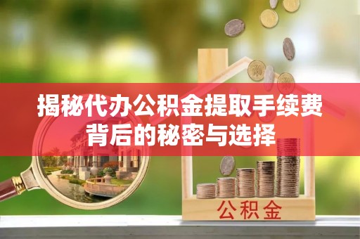 普洱揭秘代办公积金提取手续费背后的秘密与选择