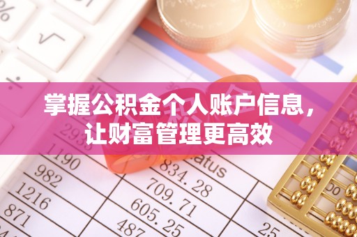 普洱掌握公积金个人账户信息，让财富管理更高效